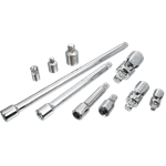 Juego de 10 piezas Craftsman de 1/4" 3/8" y 1/2" adaptadores extensiones y junta universal