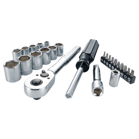 Juego de 24 piezas crique Craftsman, accesorios y tubos 3/8" - Sistema MM