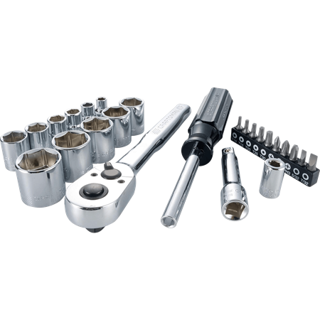 Juego de 24 piezas crique Craftsman, accesorios y tubos 3/8" - Sistema SAE