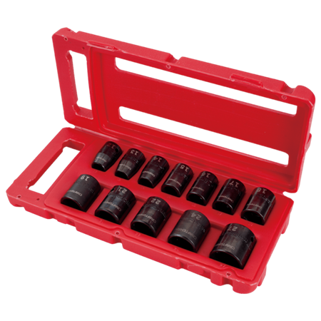 Set Maletín Craftsman 12 Tubos cortos de Impacto métrico de 1/2"