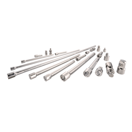 Juego de 21 piezas Craftsman de 1/4", 3/8" y 1/2" adaptadores extensiones y junta universal