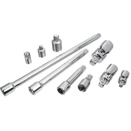 Juego de 10 piezas Craftsman de 1/4" 3/8" y 1/2" adaptadores extensiones y junta universal